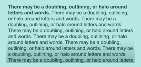 Halo reading distortion, view under overlay